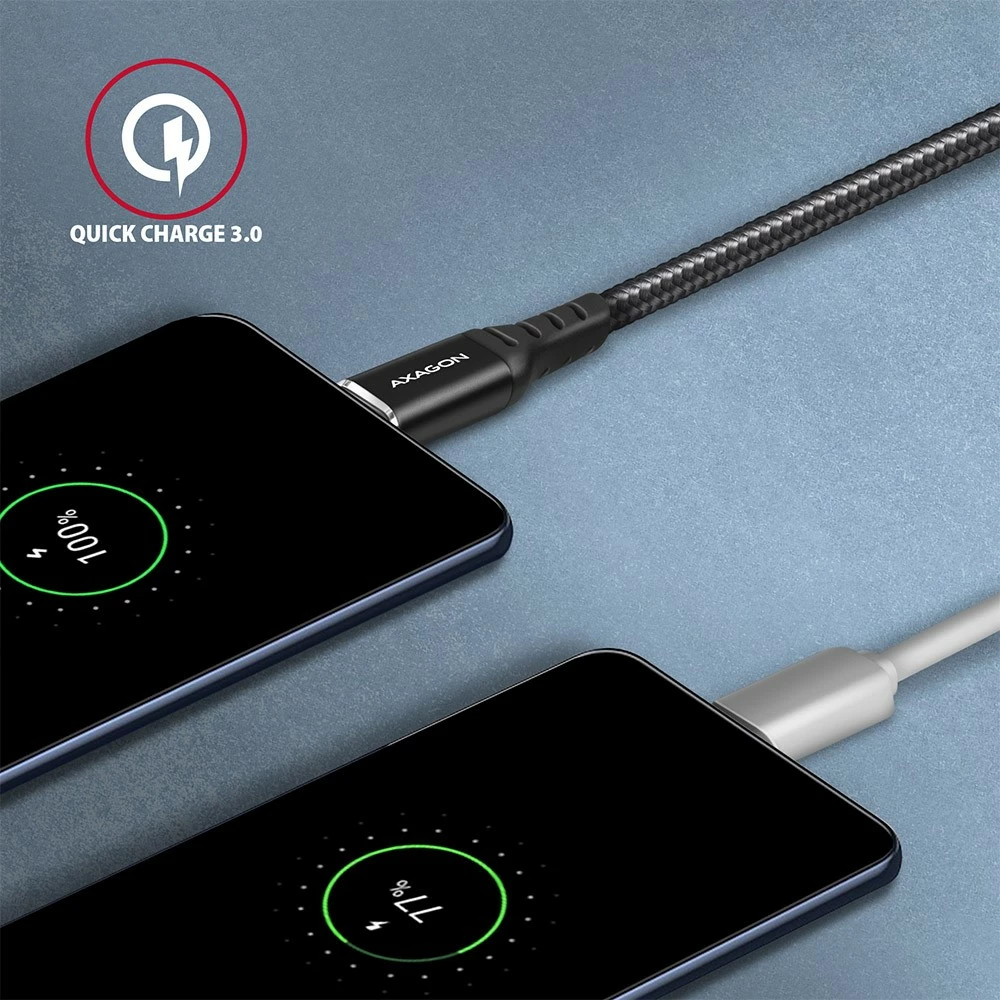 Kabel USB-C na USB-A, 2 m, USB 2.0, 3A, črn AXAGON BUCM-AM20AB Kabel USB-C na USB-A, 2 m, USB 2.0, 3A, črn AXAGON BUCM-AM20AB