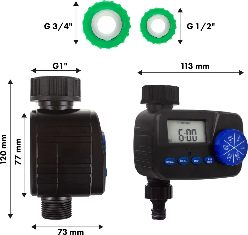 Elektronski kontroler za namakanje GreenBlue GB390, IP55, črn