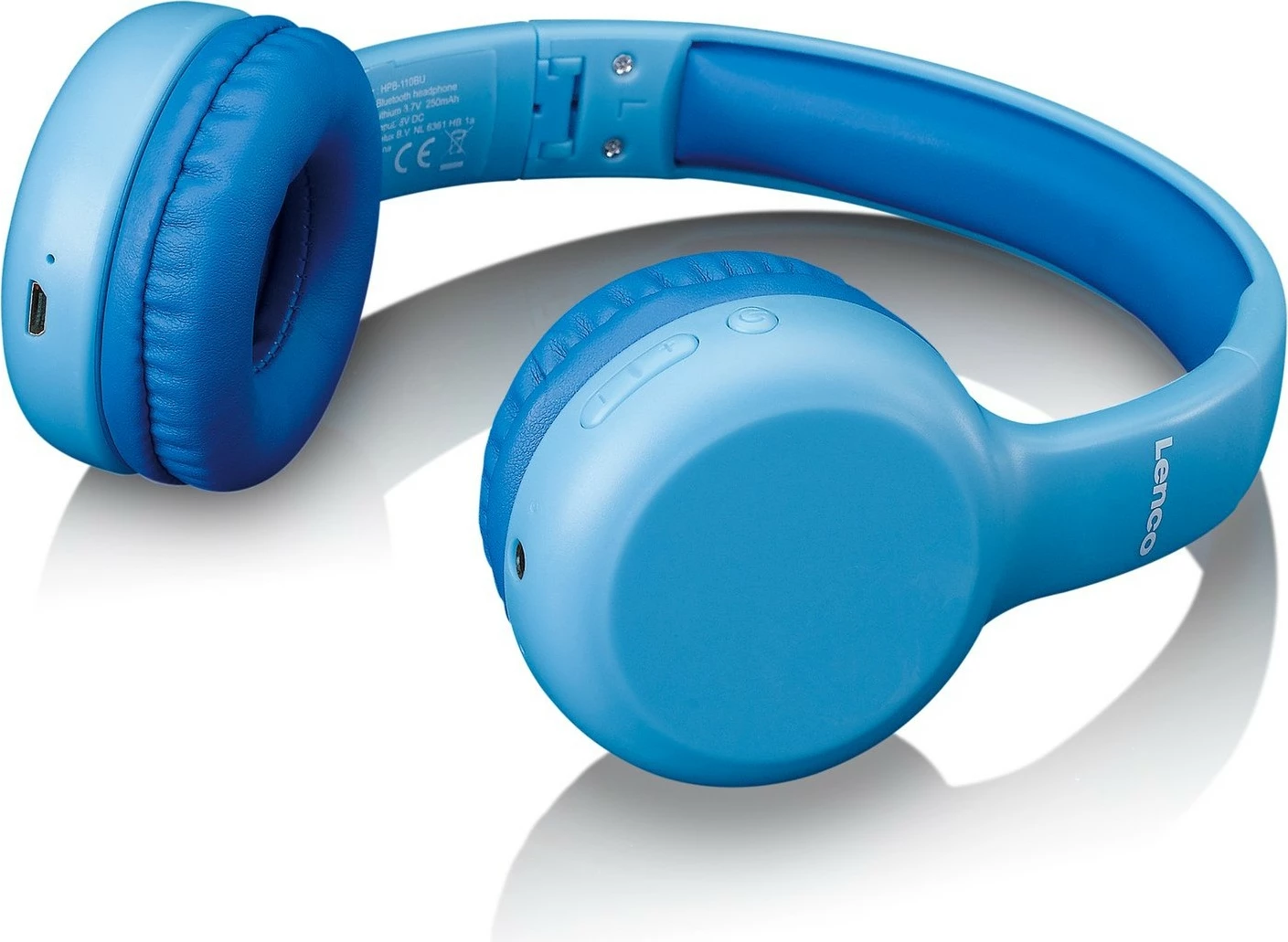 Otroške slušalke Lenco HPB-110BU, Bluetooth, zložljive, modre Otroške slušalke Lenco HPB-110BU, Bluetooth, zložljive, modre