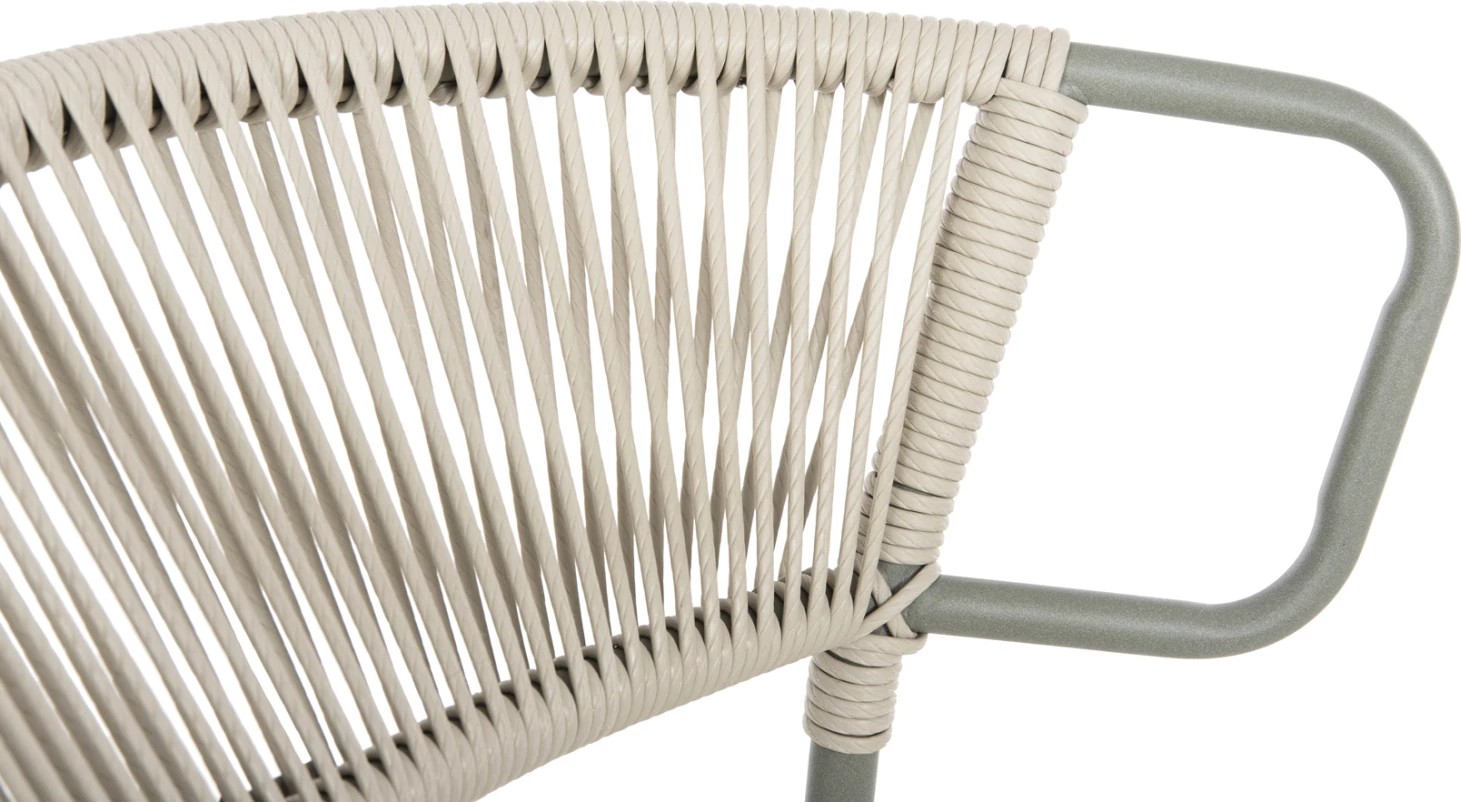 Stol SUKI FH6053.05 kovinski in sintetični ratan v svetlo zeleni barvi 54x62x80H cm