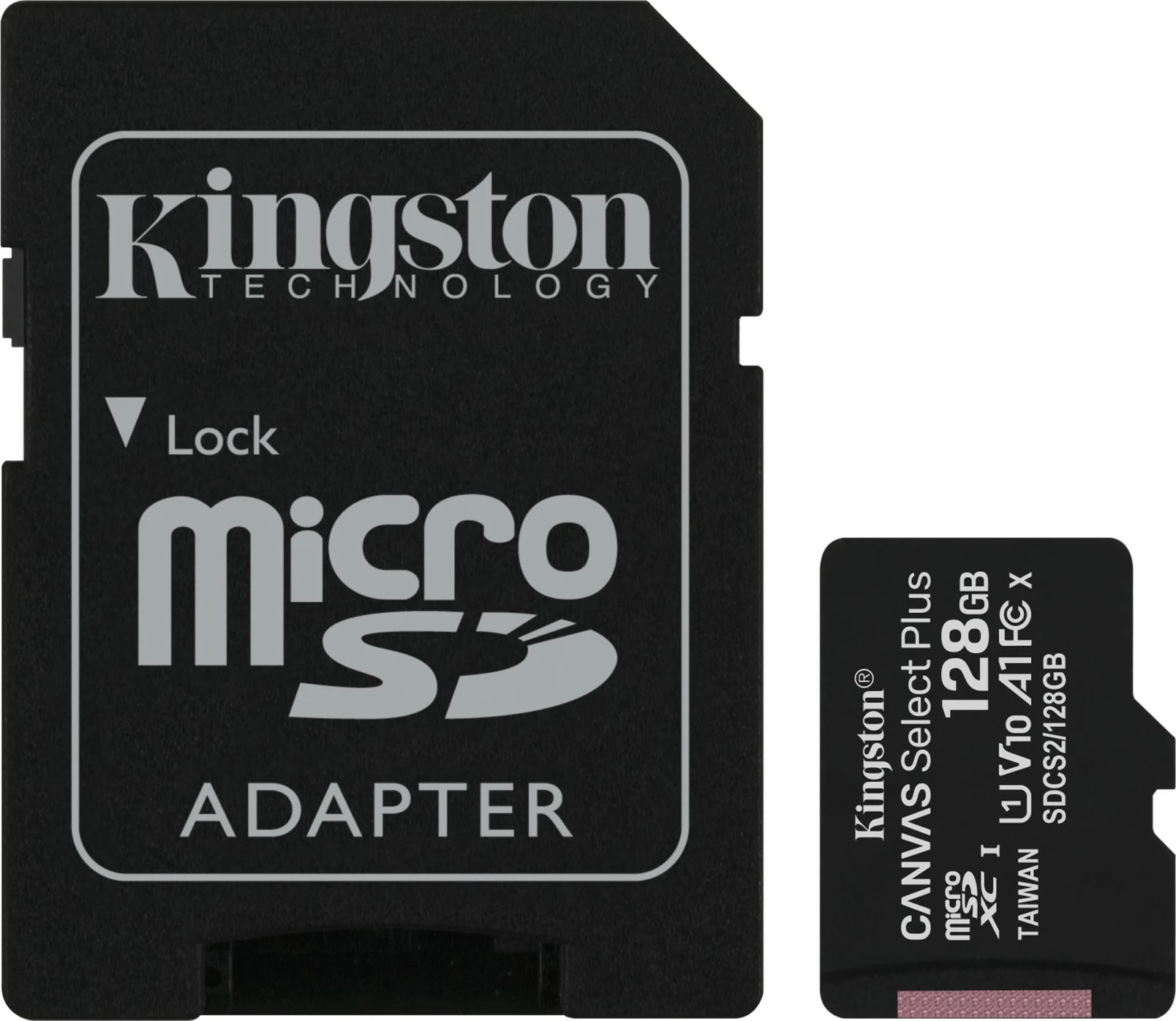 Kartica pomnilnika 128GB microSDXC Canvas Select Plus, Kingston Technology, 100R A1 C10, črna