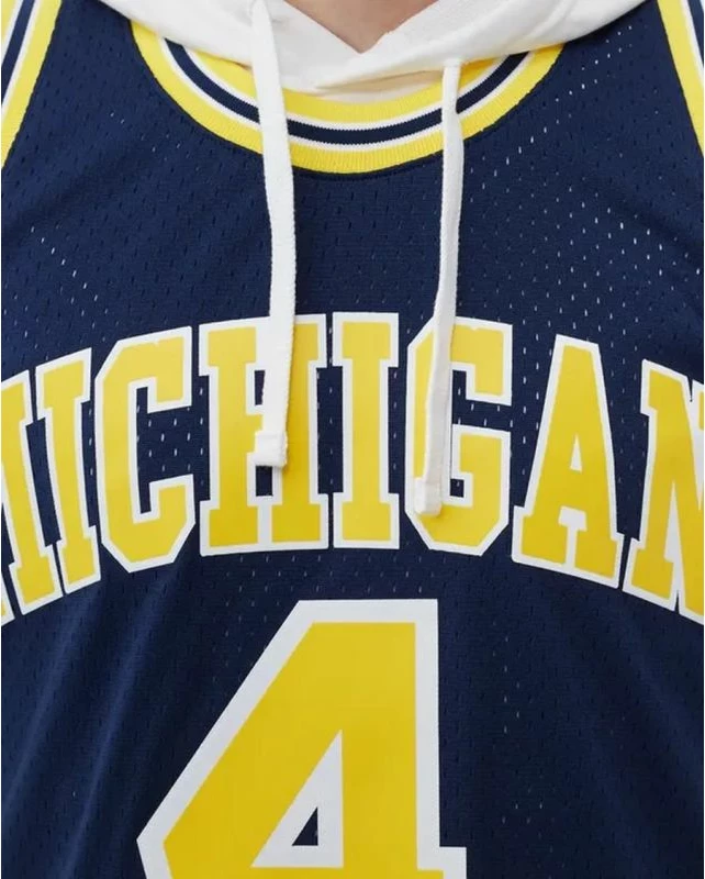 Dres NCAA Swingman Road Jersey Mitchell & Ness Michigan 1991 Chris Webber, temno moder