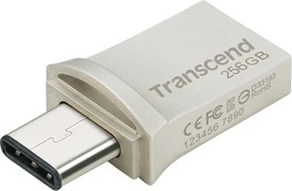 USB ključek Transcend JetFlash 256GB, USB 3.1, OTG Type-A in Type-C, srebrn USB ključek Transcend JetFlash 256GB, USB 3.1, OTG Type-A in Type-C, srebrn