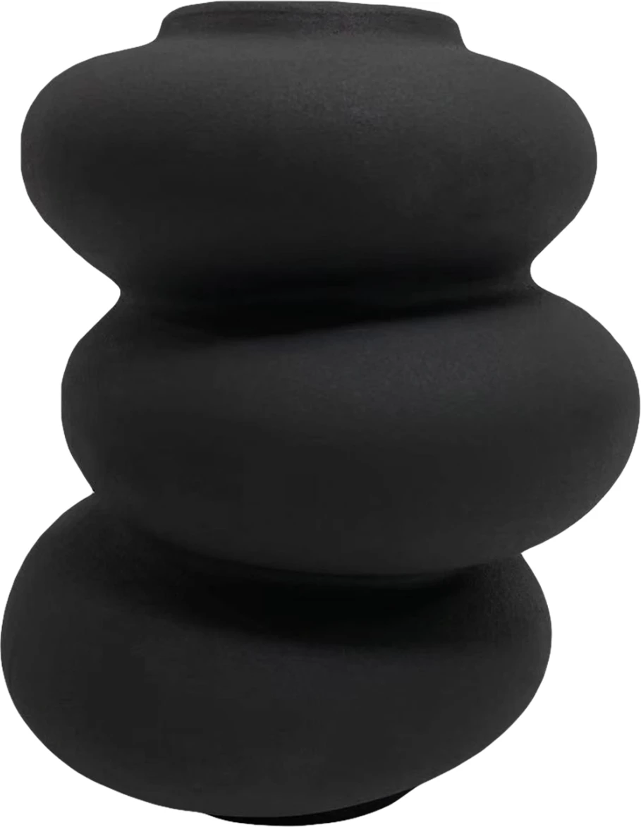 Keramična namizna dekoracija ROOK FH4628.02 mat črna Φ16x19.5Hcm