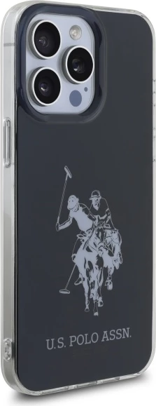 Ovitek za iPhone 15 Pro Max 6,7" U.S. Polo Assn. USHCP15XTPUHRBK, sijoč velik logotip, črn