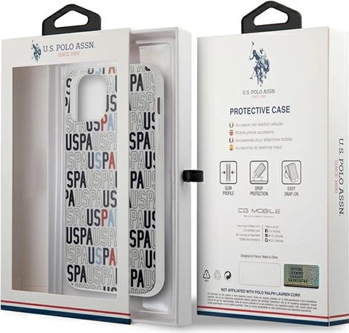 Ovitek Logo Mania za iPhone 12 Pro Max, U.S. Polo Assn. USHCP12LPCUSPA6, bel