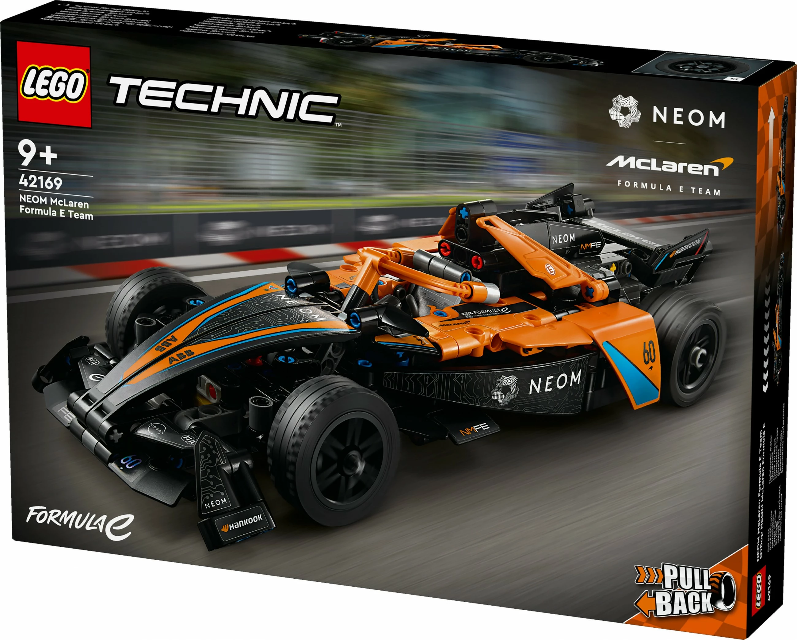 Set za gradnjo NEOM McLaren Formula E 42169, 452 kosov, pull-back, večbarven