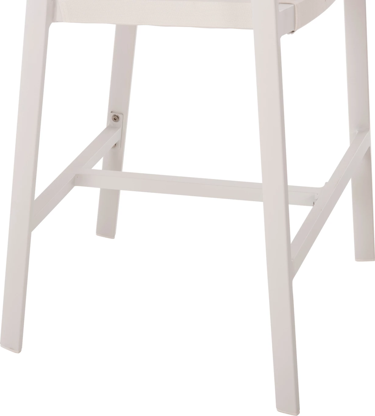 Barski stol iz aluminija v beli barvi FH5892.32 srednje višine z nasloni - ratan & tekstil 57x57x99,5Hcm