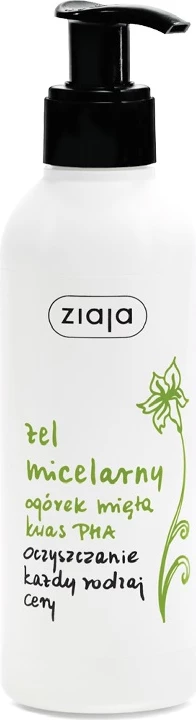 Micelarni gel za obraz Ziaja Cucumber and Mint, za ženske, 200 ml