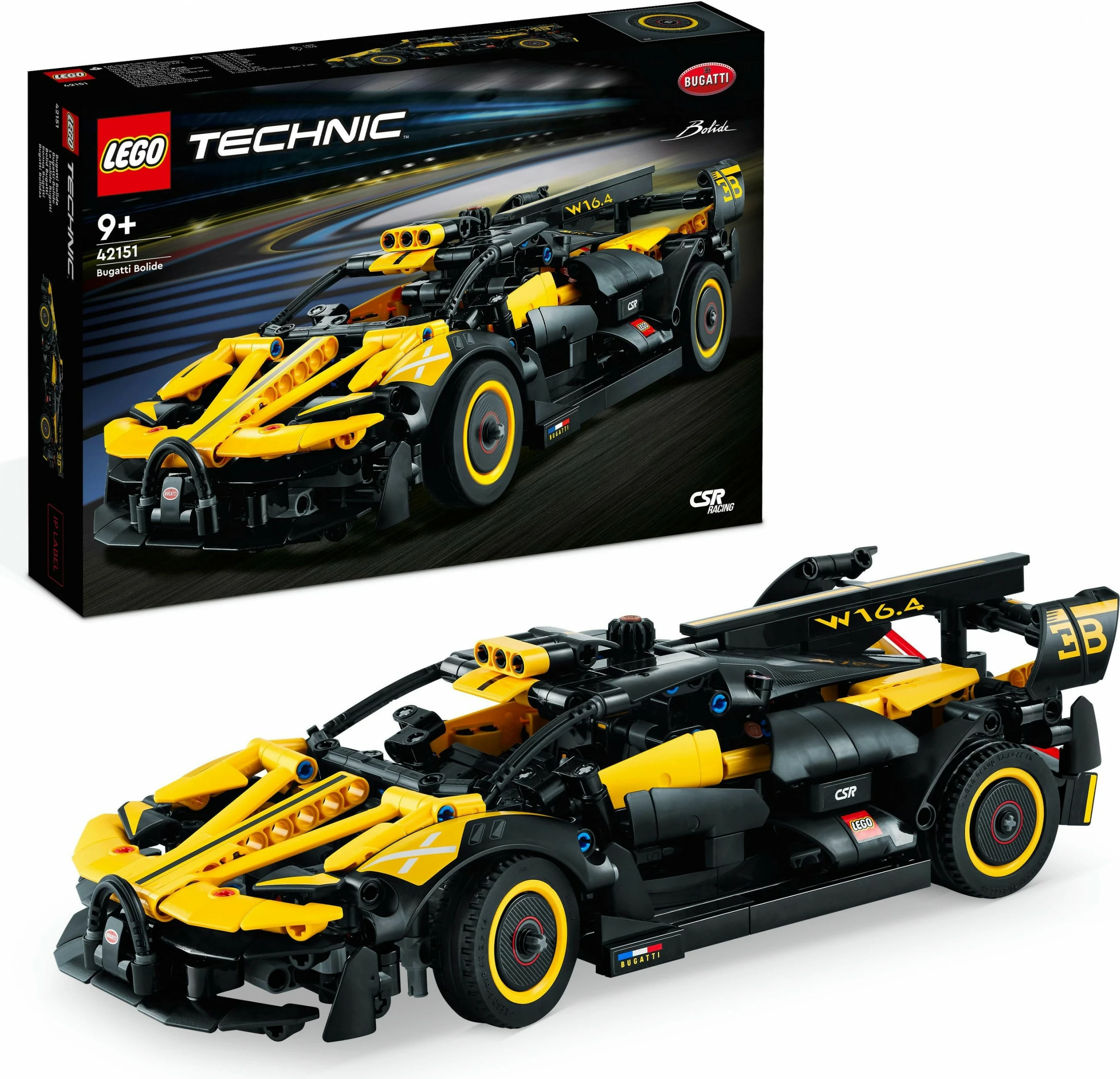 Set gradnje LEGO Technic Bugatti Bolide, 905 kosov, plastika, večbarven