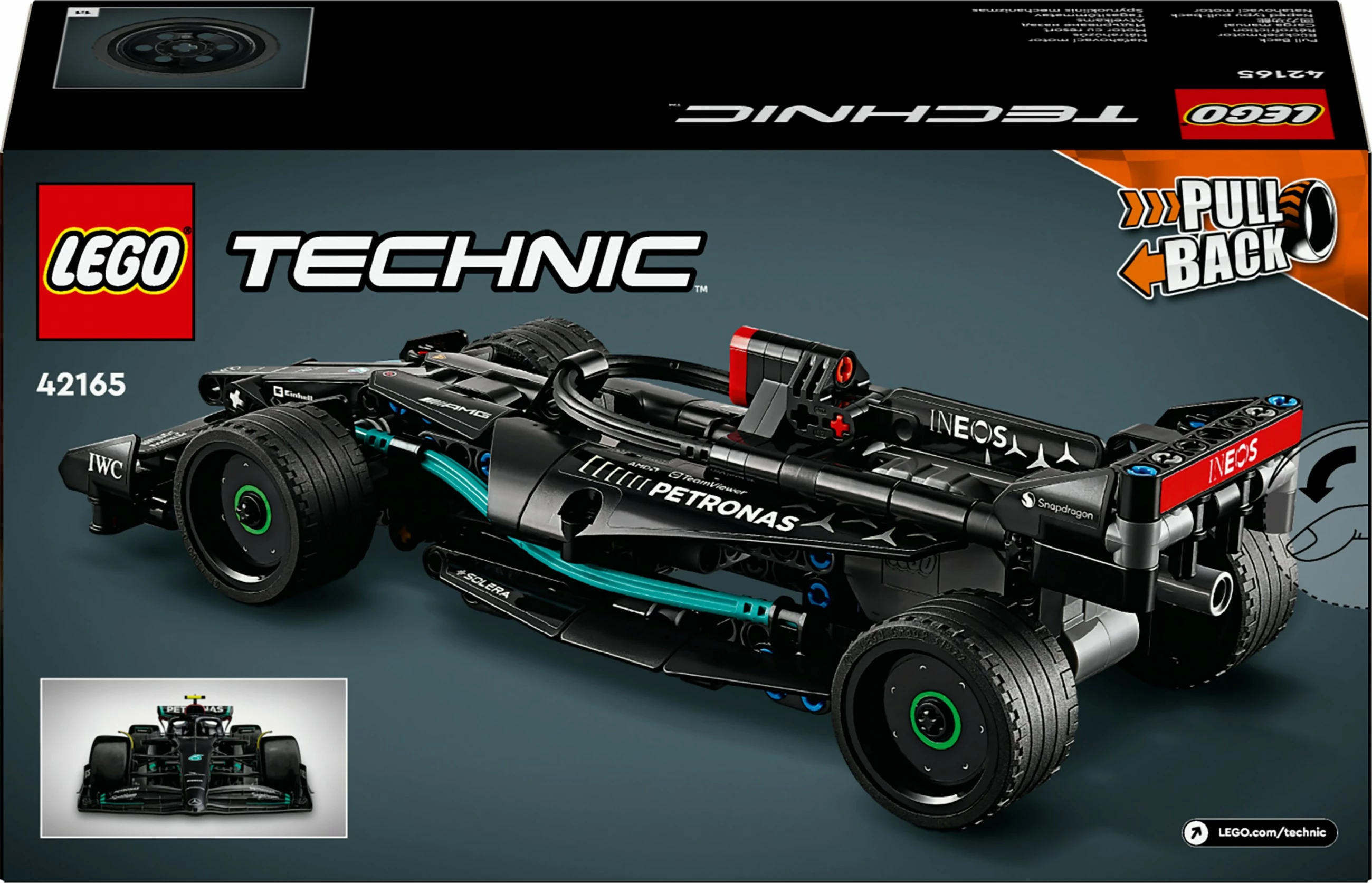 Model dirkalnika Mercedes-AMG F1 W14 E Performance, set LEGO Technic, 240 delov, večbarven