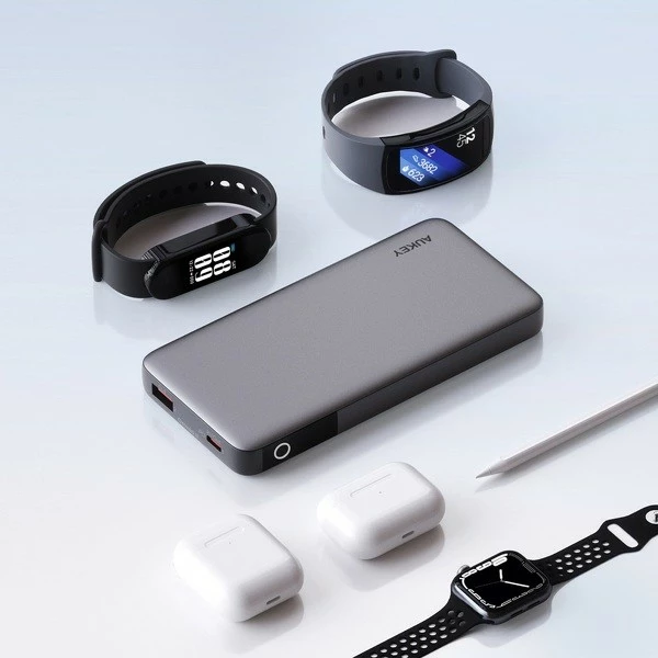 Power bank 10000mAh, 30 W, 2x USB, LED, siv AUKEY PB-Y41