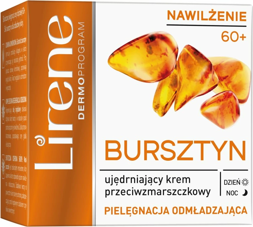 Krema za obraz za ženske 60+, učvrščevalna proti gubam, dnevna in nočna — Lirene Amber, 50 ml