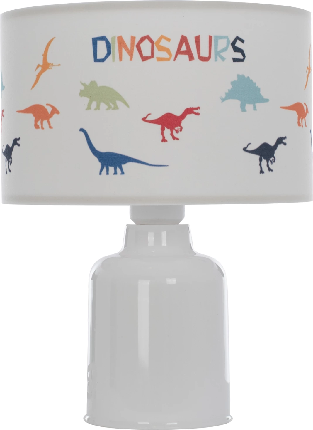 Otroška namizna svetilka iz blaga s figurami dinozavrov na pokrovu Φ24x32Hcm.FH7577.05