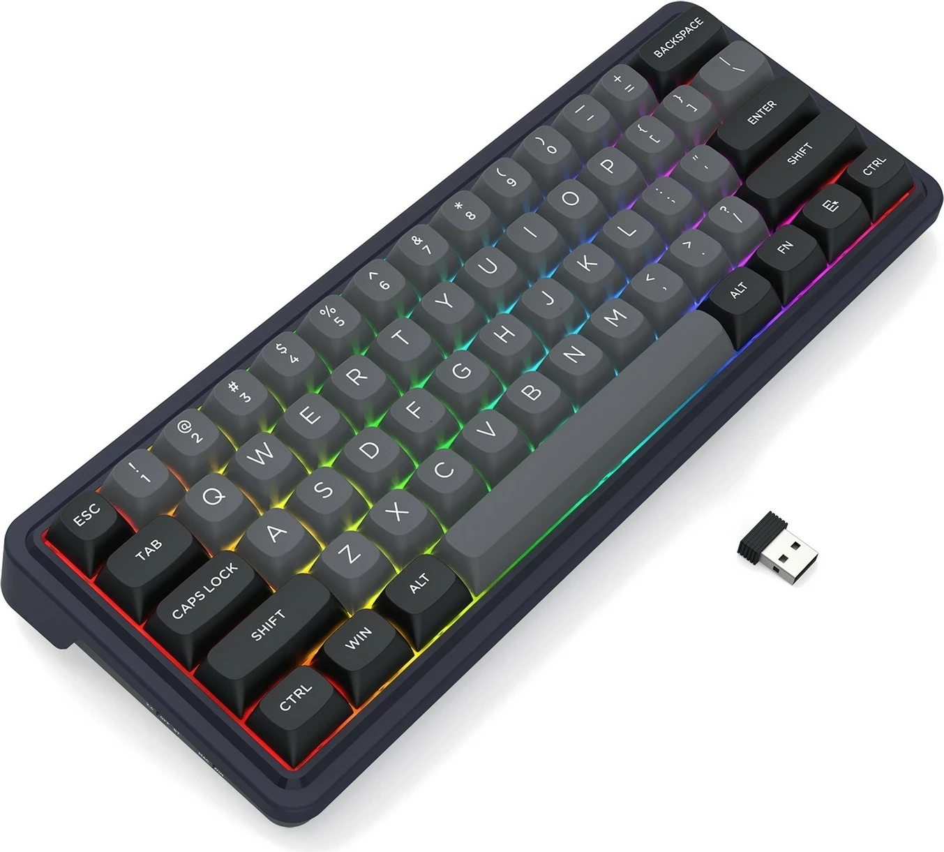 Mehanična tipkovnica Redragon Draconic V2 K730GB-RGB-PRO, 61 tipk, RGB, brezžična/žična, črna