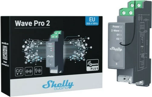 Pametni stikalnik Shelly Qubino Wave Pro 2, 2 kanala, siva