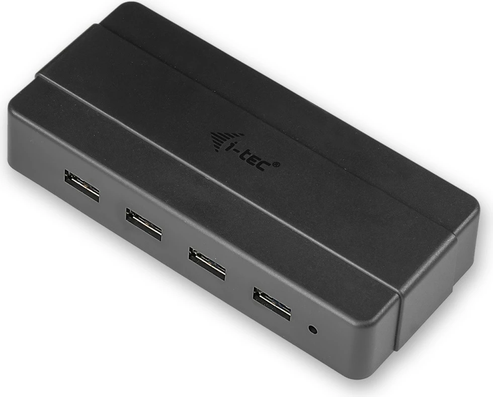 USB HUB z napajanjem, 4 vrata, USB 3.0, črn i-tec U3HUB445