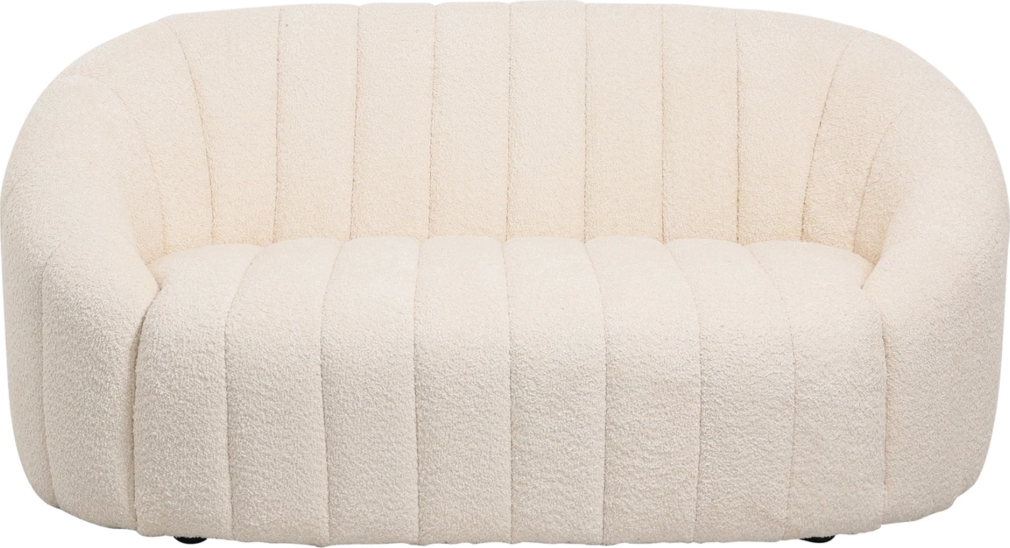 Sedežna garnitura 2-sedežna MOBY FH9595.06 iz blaga boucle v barvi ecru 148x83x66Hcm