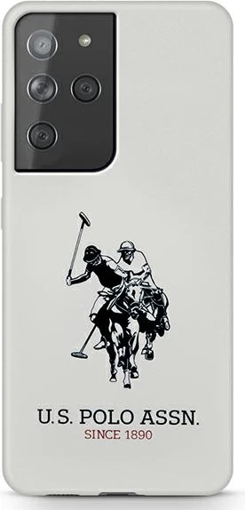 Ovitek za Samsung Galaxy S21 Ultra, silikon, bel, U.S. Polo Assn. USHCS21LSLHRWH