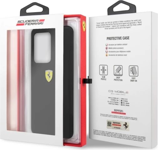 Silikonski ovitek za telefon Ferrari Hardcase FESSIHCS69BK za Samsung Galaxy S20 Ultra, črn