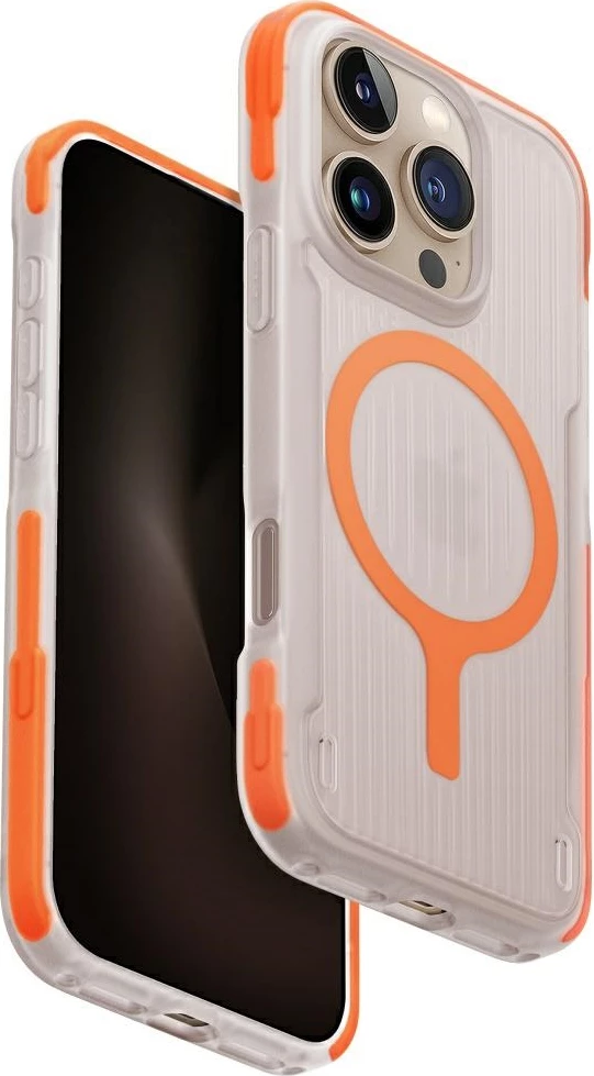 Zaščitni ovitek Combat Active Magclick Charging UNIQ za iPhone 16 Pro, oranžen