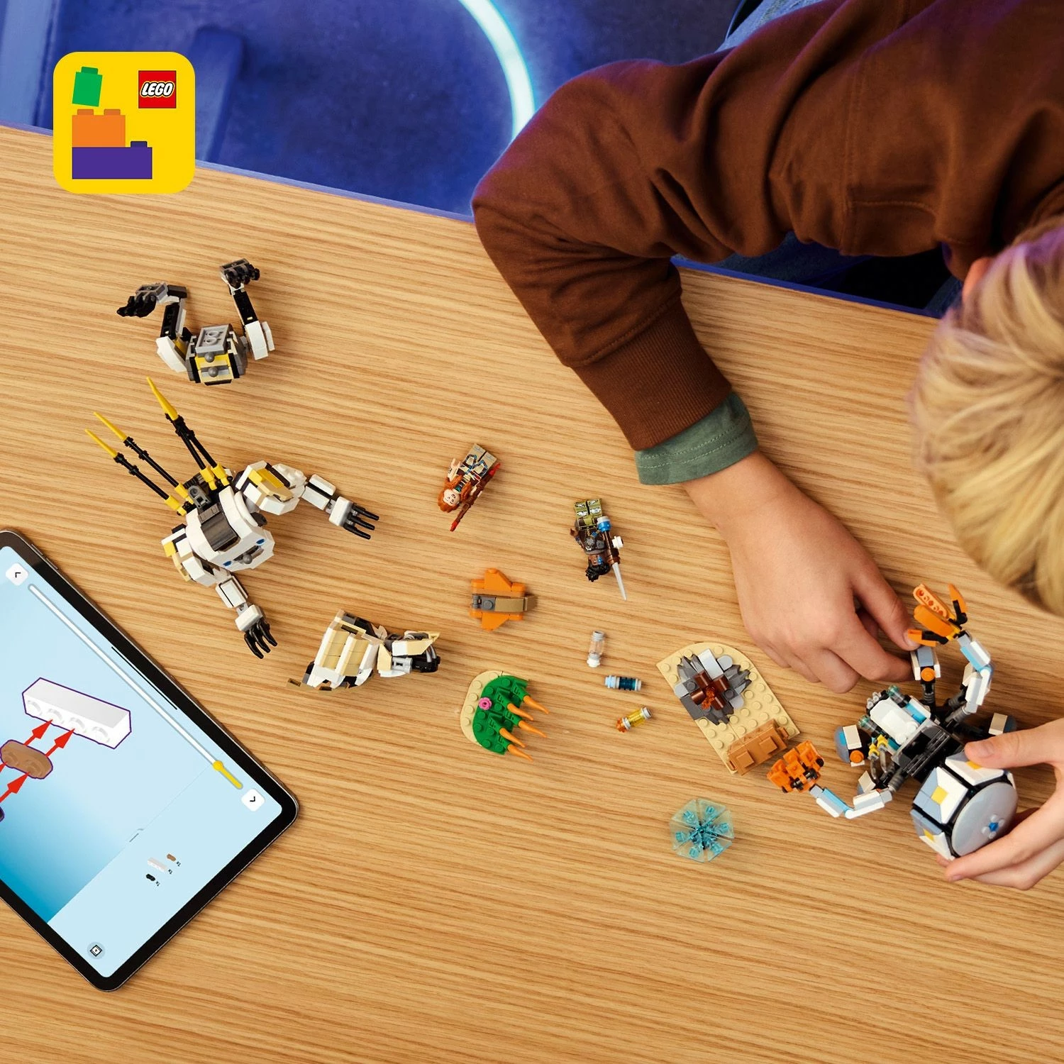 Set gradnje Horizon Adventures 77037, Aloy & Varl proti Shell-Walker & Sawtooth, 768 kosov, večbarven