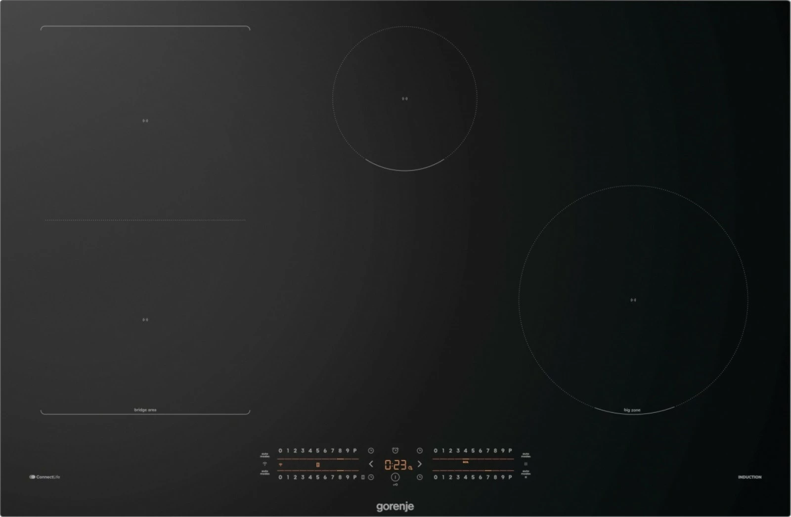 Indukcijska kuhalna plošča Gorenje GI8432BSCWF, 4 kuhališča, črna