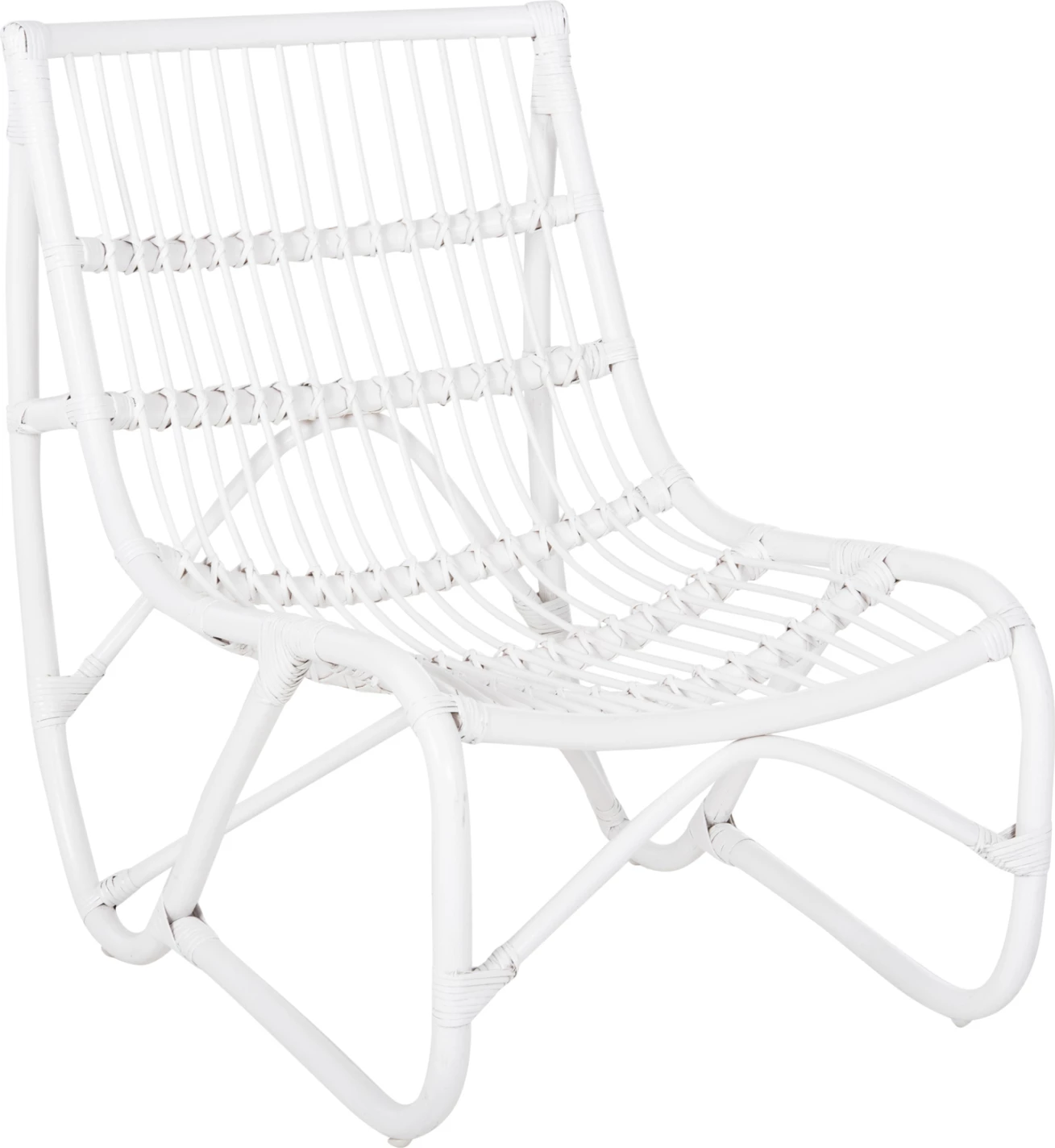 Naslanjač GRINN FH9815.03 iz ratana v beli barvi 56.5x73.5x79.5H cm