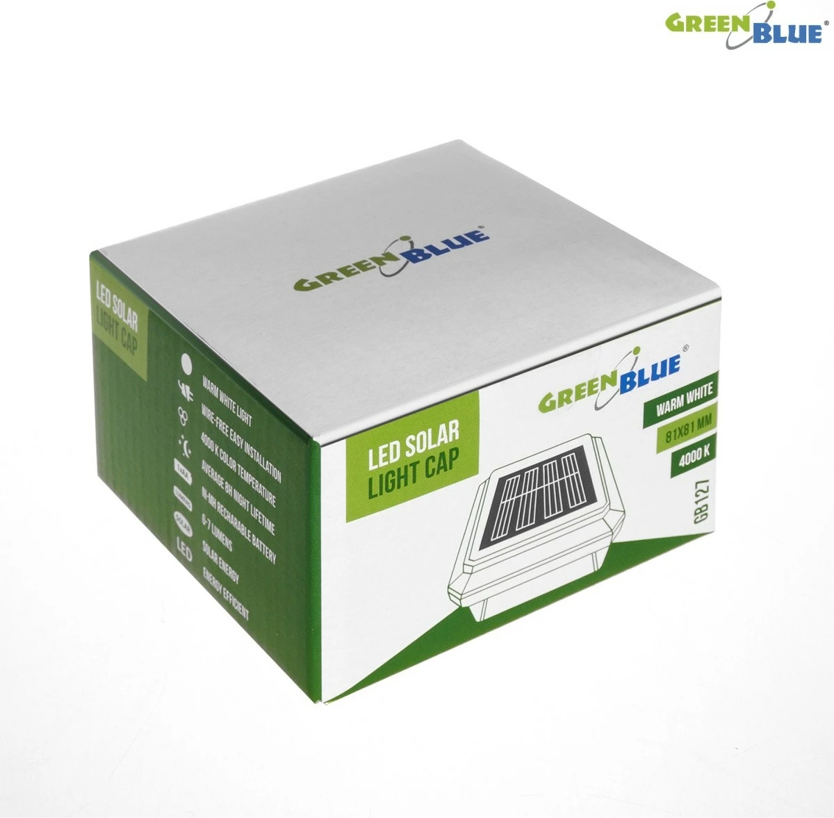 Solarna vrtna svetilka GreenBlue GB127, LED, 81x81x60 mm, črna