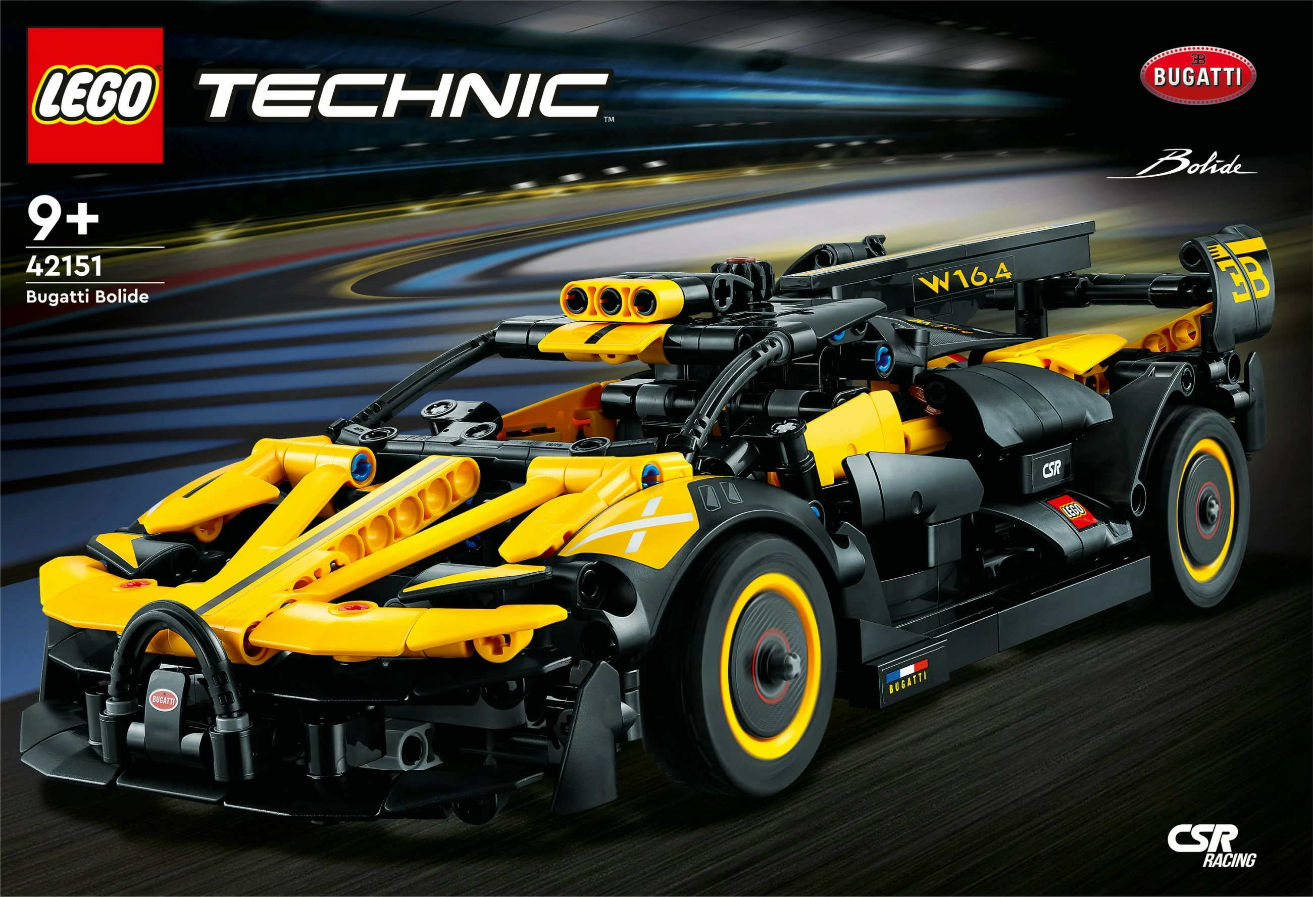 Set gradnje LEGO Technic Bugatti Bolide, 905 kosov, plastika, večbarven