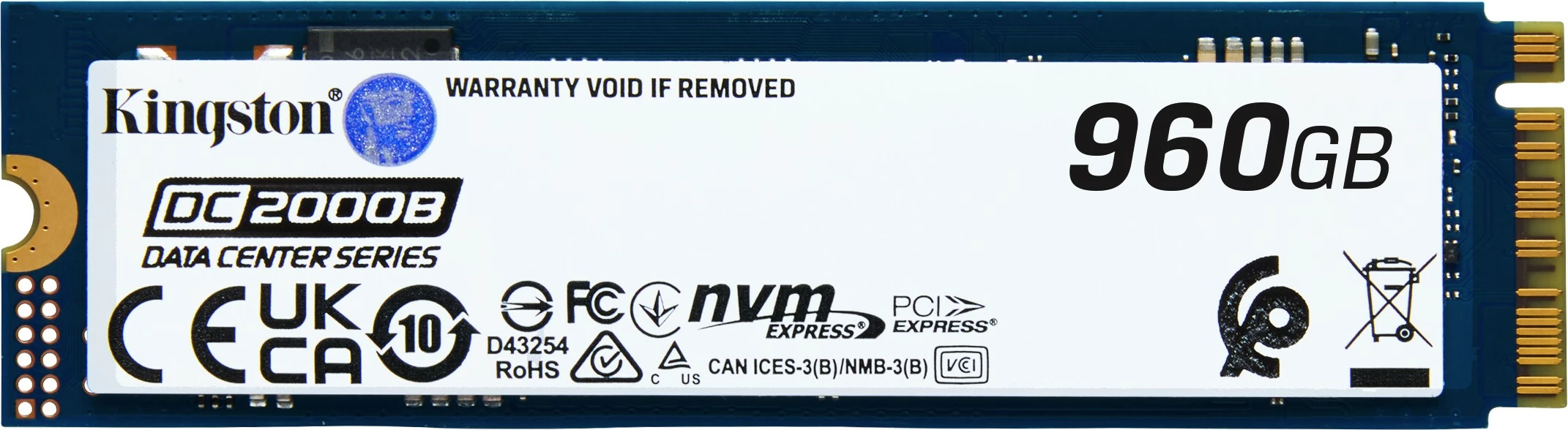 SSD PCIe 4.0 M.2 960 GB, Kingston DC2000B, črn