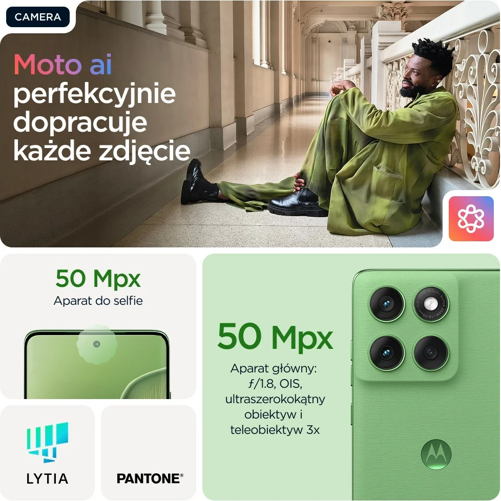 Pametni telefon Motorola edge 60, 6,67", 12 GB RAM, 256 GB, 5G, zelena