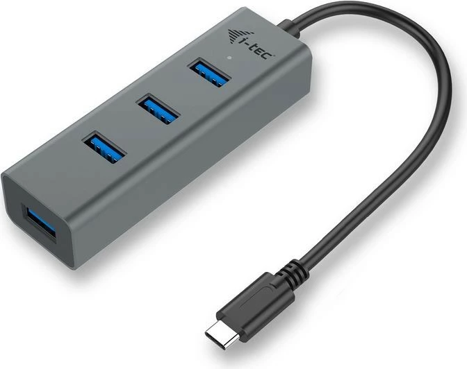 USB razdelilec i-tec C31HUBMETAL403, 4x USB 3.0, kovinski, črn