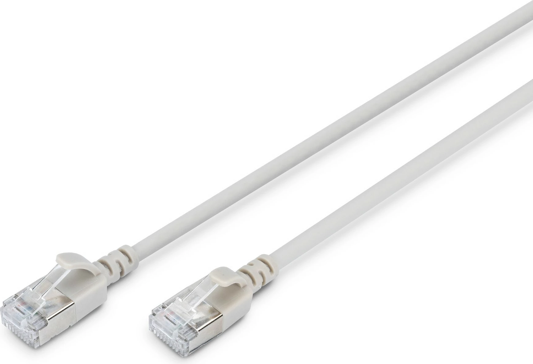 Omrežni kabel Digitus CAT 6A F-FTP Slim 0,5 m, RJ-45, 10 Gbps, siv
