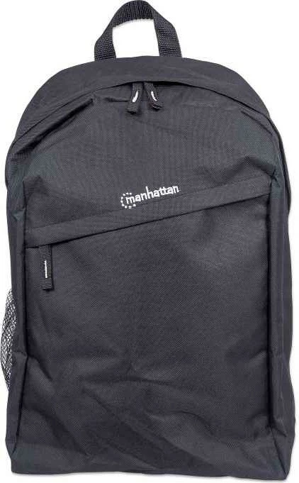 Prostorna črtna črna nahrbtnik Manhattan Knappack 15,6", lahek, žep za prenosnik