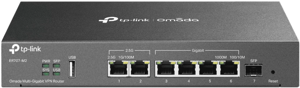Usmerjevalnik multi-gigabit 2,5G, 4x Gigabit, SFP, USB — TP-Link ER707-M2, črn