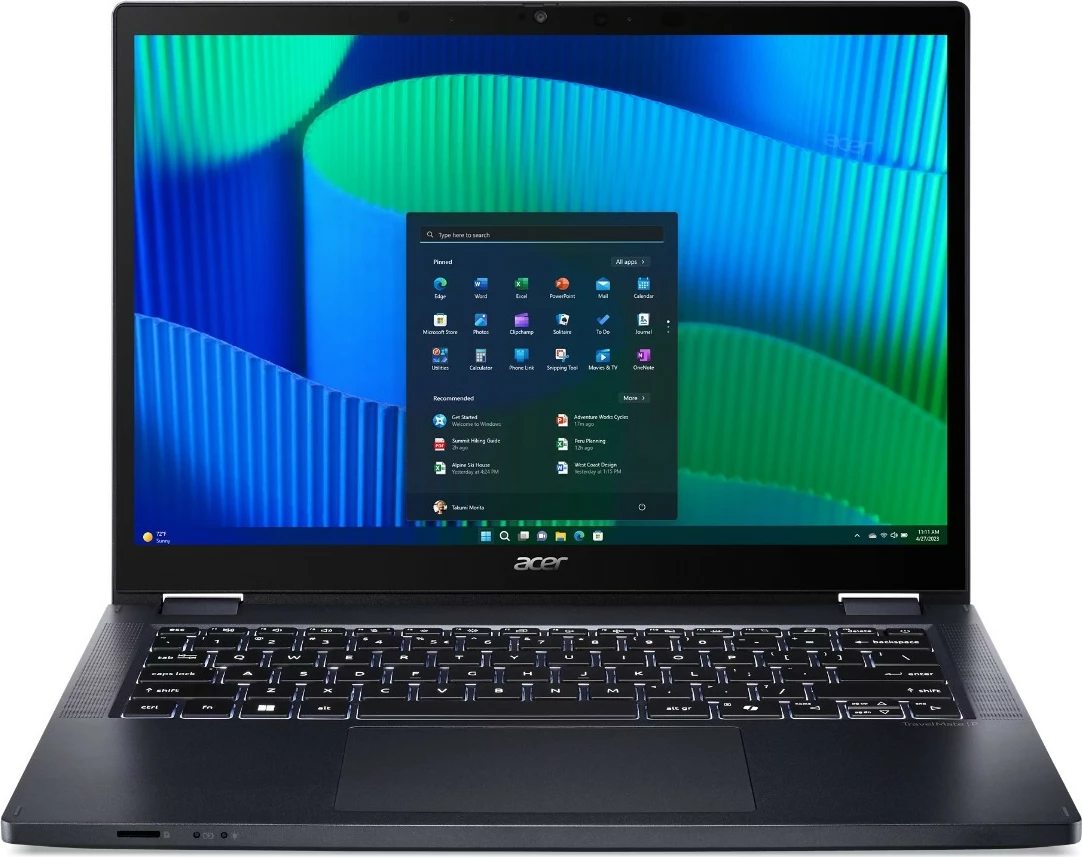 Prenosnik Acer TravelMate P4 Spin, i7-155U, 16 GB RAM, 512 GB SSD, LTE, 16:10, Windows 11 Pro, črn