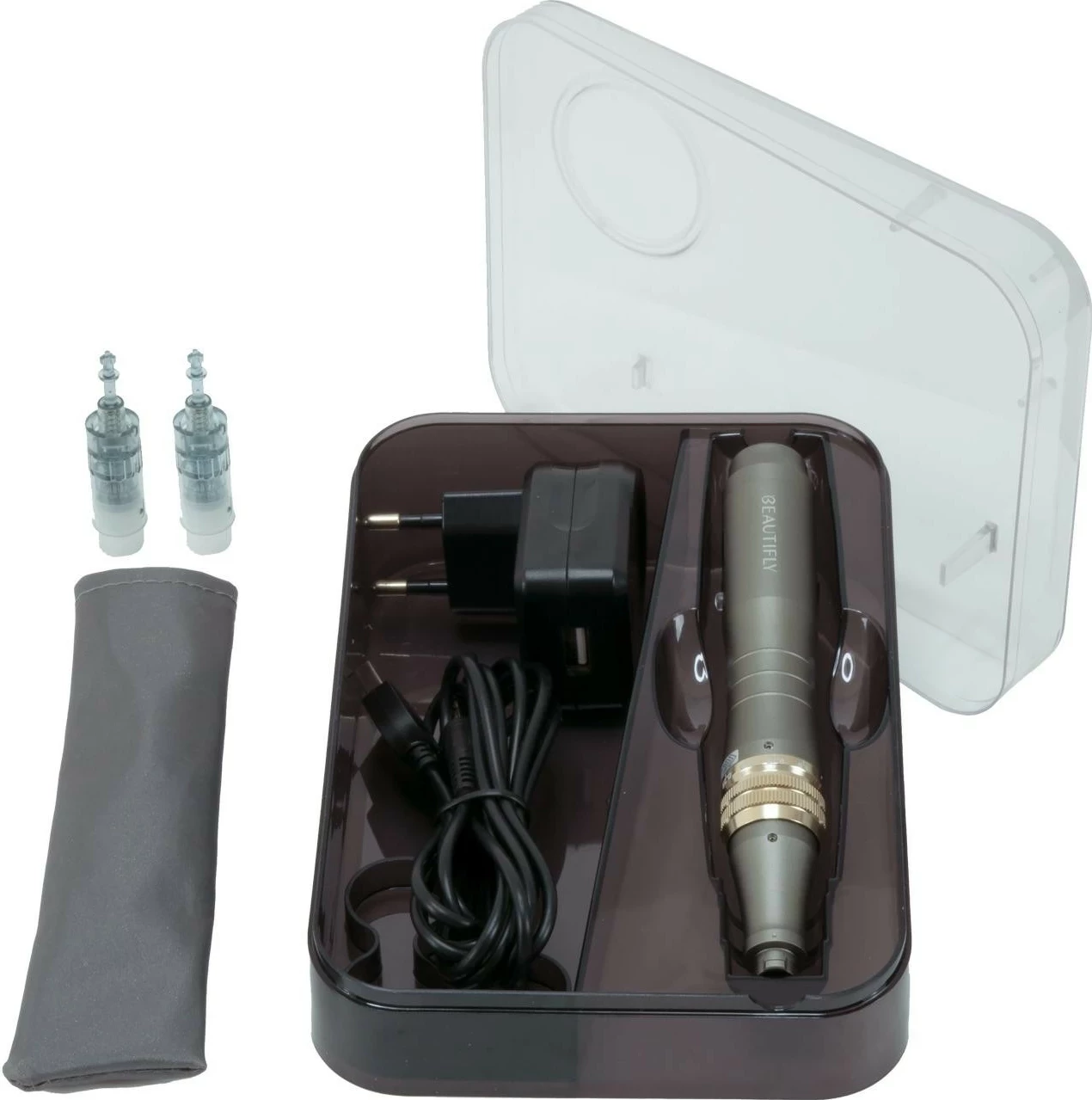 Mezoterapijska naprava z mikropiglavami Beautifly RevitaDerm PRO, siva