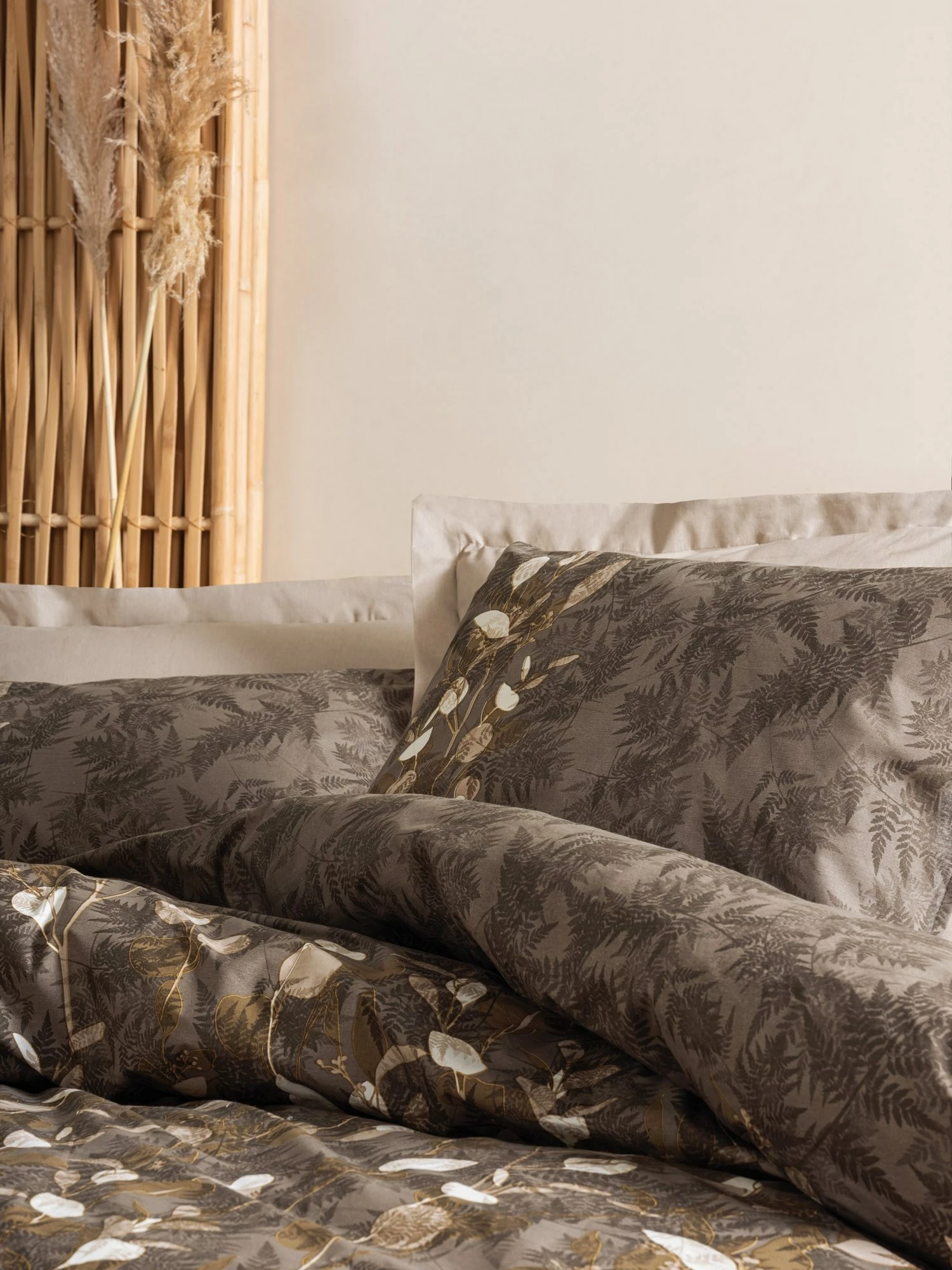 Prevleka za dvojno posteljo Ranforce Foresta, bež-rjava, L'essentiel