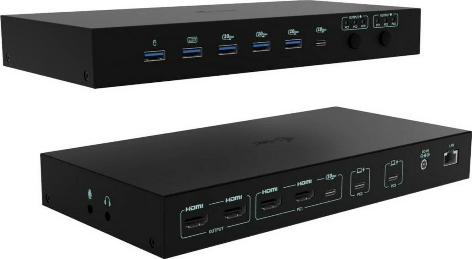 Dokovna postaja USB-C KVM Dock PRO 3 za 3 gostitelje, i-tec