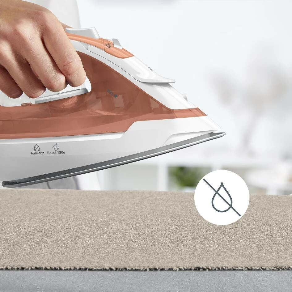 Parni/električni likalnik Tefal Virtuo 30 FV2C40E0, 2000 W, keramika, breskev/bele