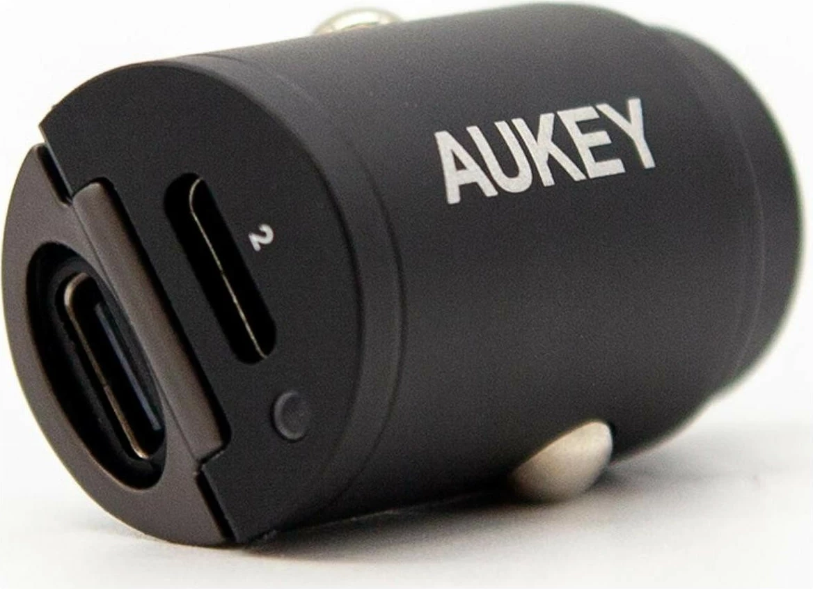 Avtomobilski polnilnik 2x USB-C Aukey, PD 30W