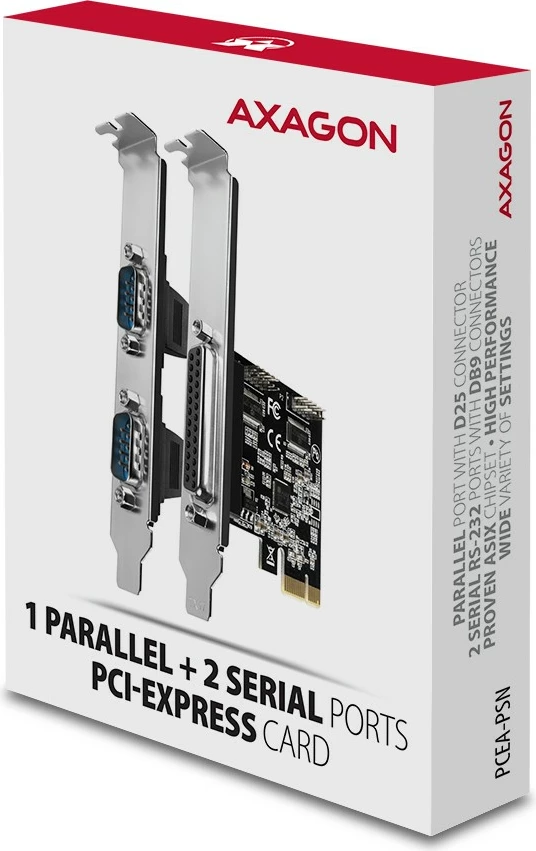 Razširitvena karta AXAGON PCEA-PSN, 1x LPT, 2x RS-232, PCIe, komplet za standardni in nizkoprofilni nosilec Razširitvena karta AXAGON PCEA-PSN, 1x LPT, 2x RS-232, PCIe, komplet za standardni in nizkoprofilni nosilec