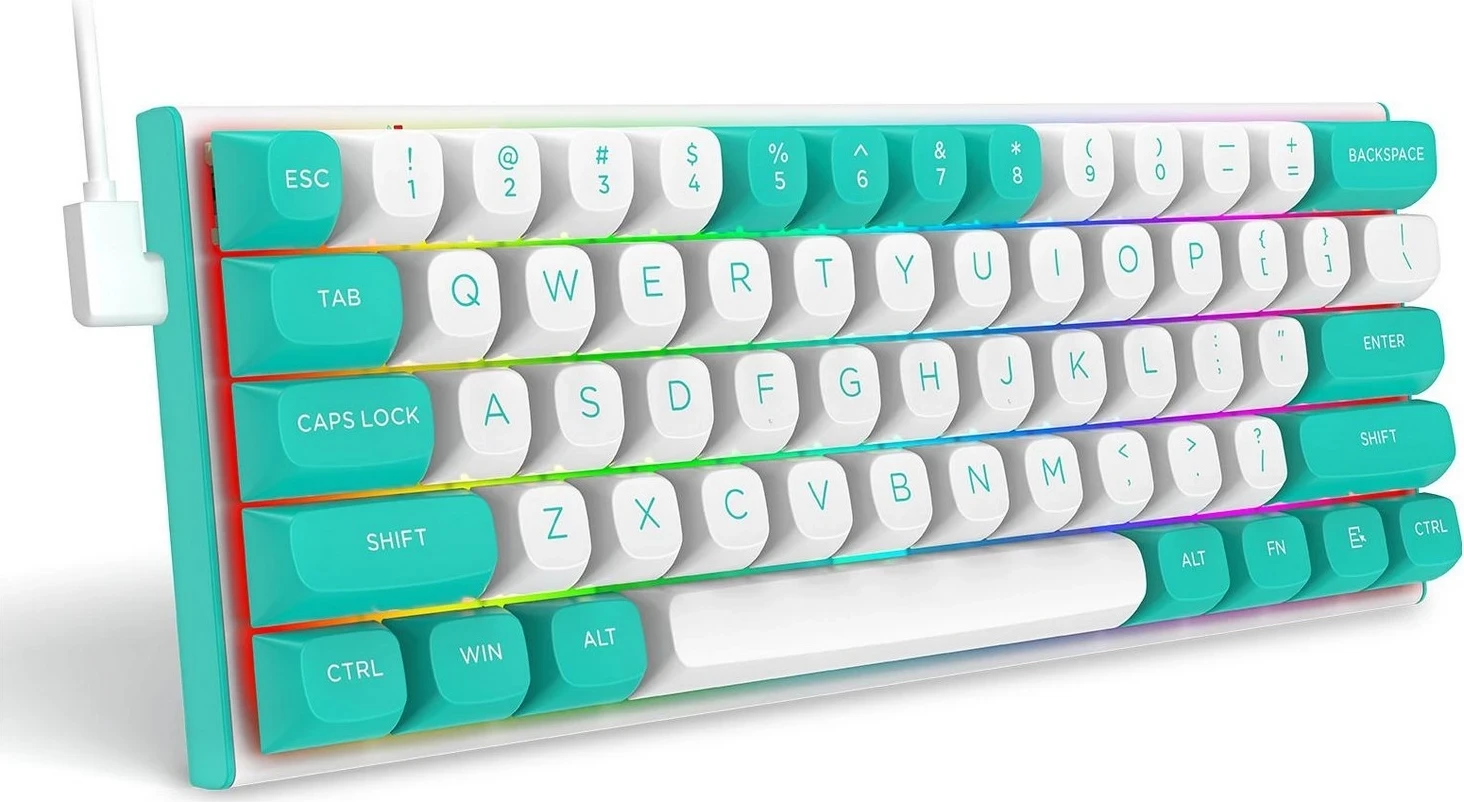 Mehanska tipkovnica RGB, Redragon K683WB FIDD, z žico, bela-zelena