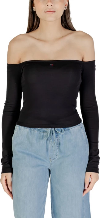 Pletenina za ženske Tommy Hilfiger Jeans, črna