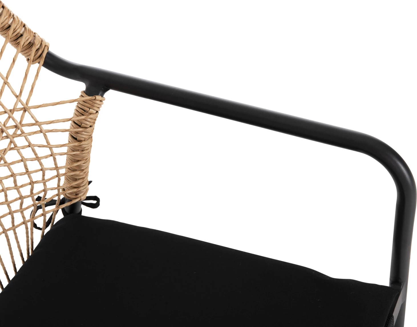 Aluminijasti naslanjač TROTTER FH5865.11 temno sivo ogrodje in bež pletenje-črna blazina