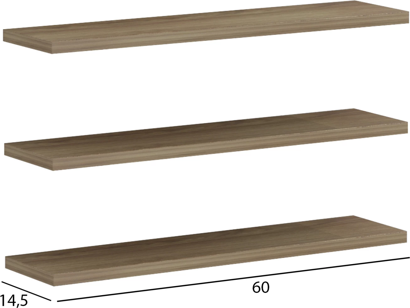 Stenske police Cassius FH8966.12 melamin v naravni barvi 60x14,5 cm