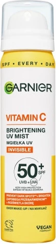 Razsvetljujoči zaščitni sprej za obraz SPF50+ Garnier Vitamin C Illuminating Mist UV za ženske 75 ml