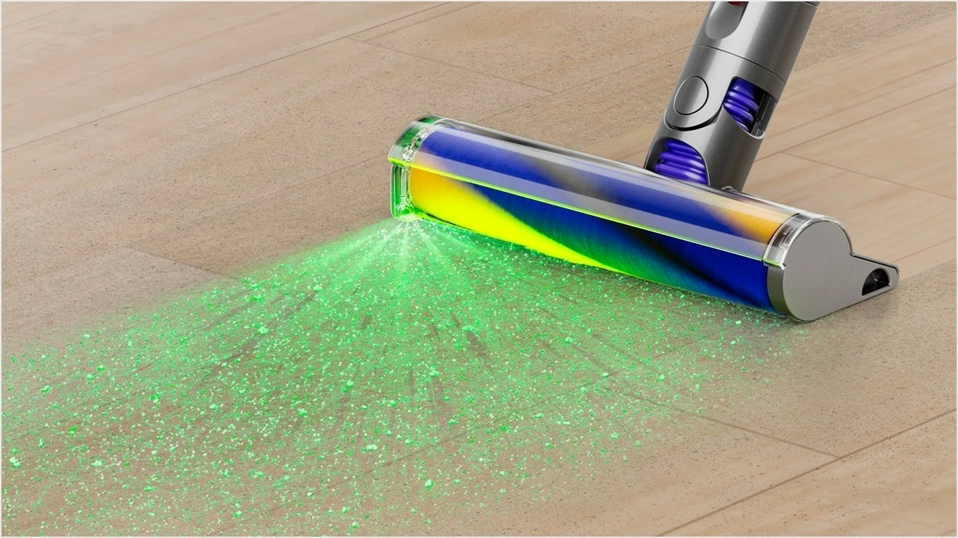 Pokončen sesalnik Dyson V12 Detect Slim Absolute, 545 W, HEPA, 60 min, rumeno/nikelj