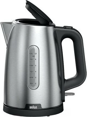 Električni čajnik Braun WK 1500, 1,7 L, 2200 W, inox, črn